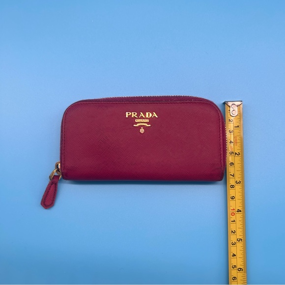 Prada saffiano leather zip key pouch in pink - Picture 8 of 8